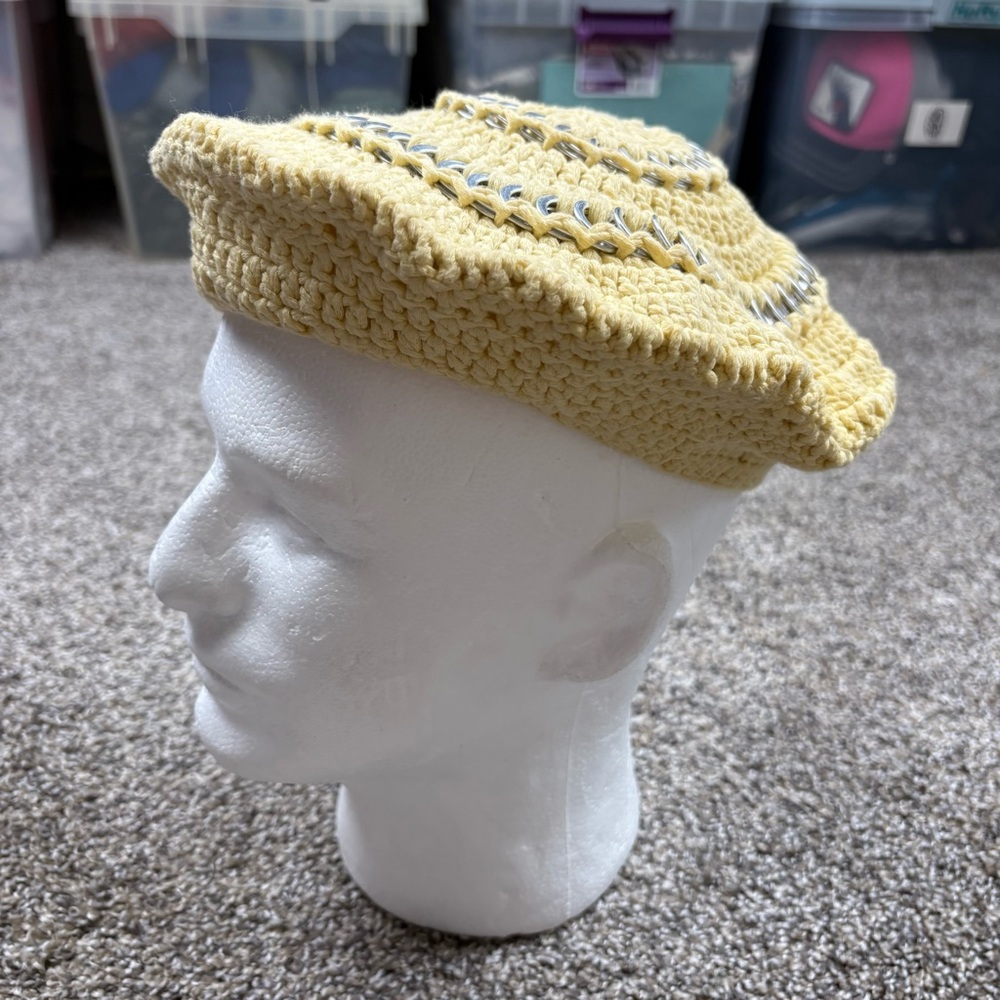 GANNI Cotton Crochet Knit Beret - Picture 3 of 6